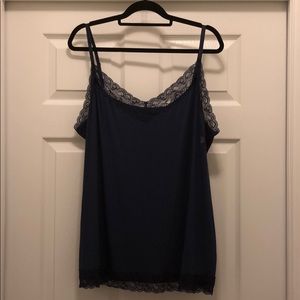 NWT Lane Bryant navy lace cami size 26/28
